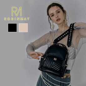 保証付 返品OK 正規品 2025 ROBINMAY ロビンメイ D098 Custer Backpack (M) 2.0 レディース RMロゴ ロックスタッズ リュックサック トートバッグ ショルダー 3WAY 春夏秋冬 ビーガンレザー ヴィーガン 30代 40代 50代 60代 公式 斯特後背包(M) バックパック キルティング