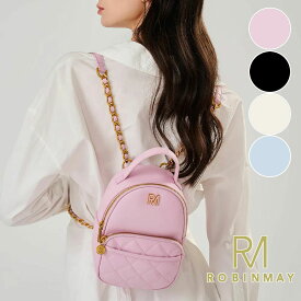 保証付 返品OK 正規品 ROBINMAY　ロビンメイ D112 魔娜後背包 レディース RMロゴ レトロ リュック クラシカル 春夏秋冬 ヴィーガンレザー サステナブル 大人可愛い 台湾発　20代 30代 40代 50代 60代 リュックサック 通勤通学 ハーフキルティング バックパック