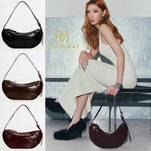 2026 �ۏؕt �ԕiOK ���K�i ROBINMAY�@���r�����C TWB014 ELLY Half-Moon Leather Shoulder Bag ���f�B�[�X ���U�[�o�b�O �n�[�t���[�� �n���h�o�b�O �{�v �V�����_�[�o�b�O �X�^�C���b�V�� �f�C���[�o�b�O ��