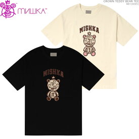 MISHKA 半袖Tシャツ ミシカ Tシャツ CROWN TEDDY BEAR TEE ミシカ トップス ストリート/