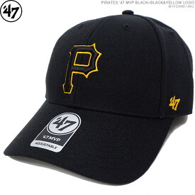 クーポン配布中/ 47 キャップ パイレーツ キャップ ストラップバック メンズ フォーティーセブン ブランド PIRATES '47 MVP BLACK×BLACK&YELLOW LOGO/