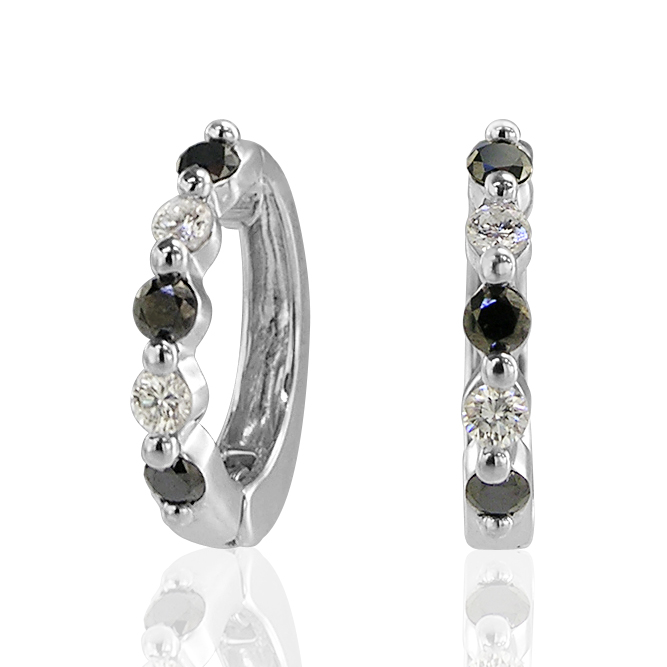 ピアスみたいなイヤリング K14WGダイヤモンド ブラックダイヤモンドピアリング 特別セール品 流行のアイテム 正規品 0.34ct