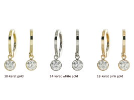 K18(PG)/K14WGスーパーキュービックジルコニアピアリング(4.0mm)【5,000円以上お買い物でもれなく貝パールキャッチプレゼント中!】