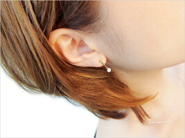 K18(PG)/K14WGスーパーキュービックジルコニアピアリング(4.0mm)【5,000円以上お買い物でもれなく貝パールキャッチプレゼント中!】