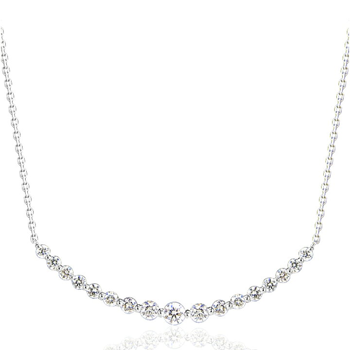 美品】Pt900 PT850 1ct ダイヤ1.00ct ラインネックレス 