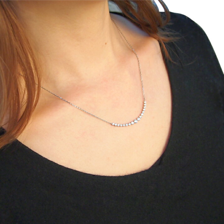 美品】Pt900 PT850 1ct ダイヤ1.00ct ラインネックレス 