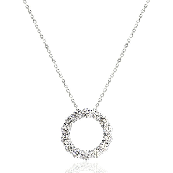 楽天市場】[K18WG][K18][K18PG]ダイヤモンドペンダントネックレス(1.00  