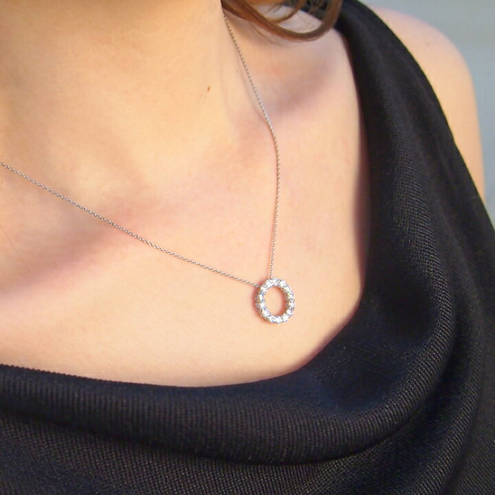 楽天市場】[K18WG][K18][K18PG]ダイヤモンドペンダントネックレス(1.00  