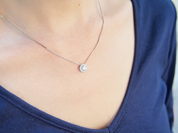 楽天市場】Pt900/Pt850プラチナダイヤモンドプチネックレス空枠(0.3 