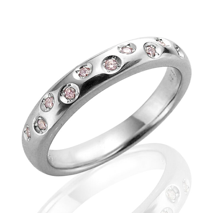 楽天市場】K18WGピンクダイヤモンドドットリング(D 0.09ct  