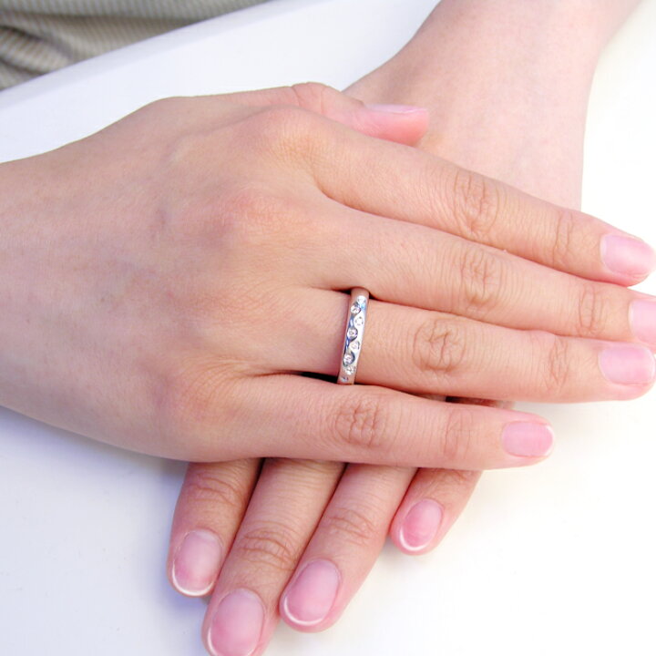 楽天市場】K18WGピンクダイヤモンドドットリング(D 0.09ct  