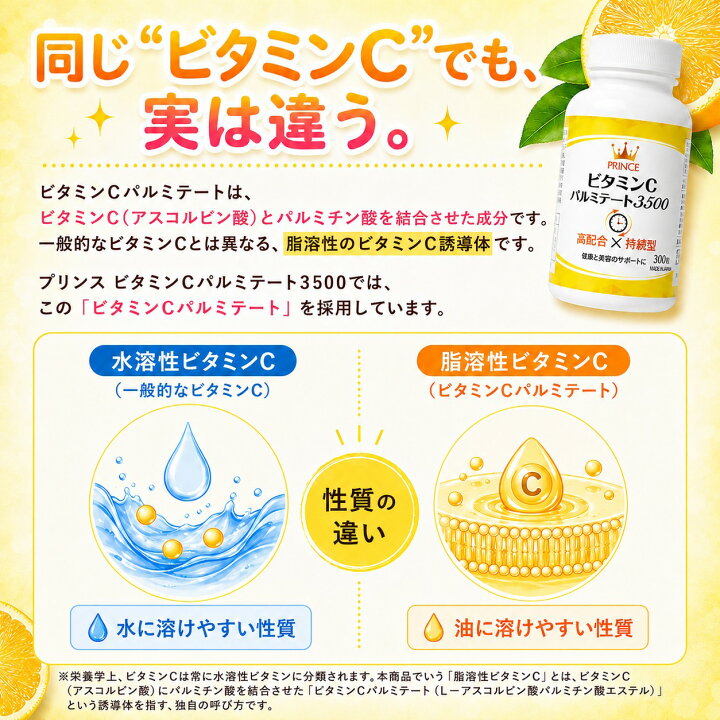 楽天市場】【薬剤師が開発】プリンスビタミンCパルミテート3500 300粒 