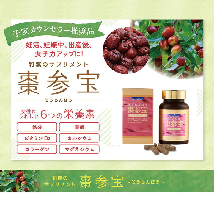 楽天市場】【棗参宝】 棗参宝 100粒入り×2箱セット そうじんほう 送料 