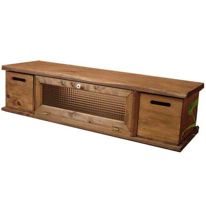 楽天市場】テレビ台 50型 チェッカーガラス扉 アンティークブラウン  