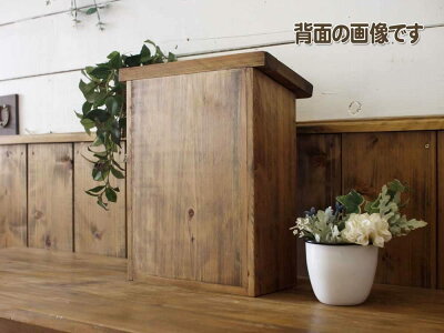 ポスト縦型POSTアンティークブラウン29×14×35cmフローラガラス扉スクエア型フラット開閉タイプ木製ひのきオーダーメイド
