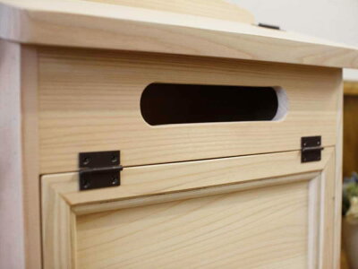 ポスト横型無塗装白木37×14×36cm自作オリジナルポストカントリーMAILBOX郵便受け木製ひのきハンドメイドオーダーメイド