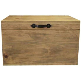 カントリーボックス ふた付き収納箱 アイアン 45×30×27cm アンティークブラウン 木製 ひのき ハンドメイド オーダーメイド