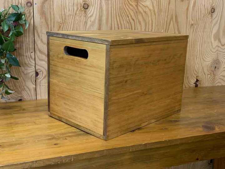 楽天市場】木箱 アンティークブラウン 35×25×25cm 二方桟蓋つき 