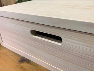 ドロワー隙間収納引き出し無塗装白木50×30×15cmDVD・ブルーレイレコーダー台にも木製ひのきハンドメイドオーダーメイド
