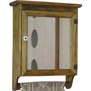 ハンガーキャビネット ミラー扉 アンティークブラウン w37d14h47cm 背板なし 木製 ひのき ハンドメイド オーダーメイド