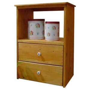 キャビネット 木製 ひのき ナチュラル 二段 引き出し付き ミニキャビネット ベッドサイドテーブル オーダーメイド