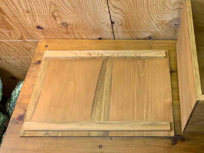 ウッドボックス二方桟蓋アンティークブラウン30×45×29cmキャスターつき木製ひのきハンドメイドオーダーメイド