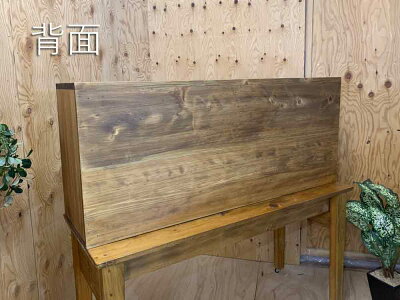 横型キャビネットアンティークブラウンw120d30h50cmキッチン吊り戸棚透明ガラス扉木製ひのきオーダーメイド