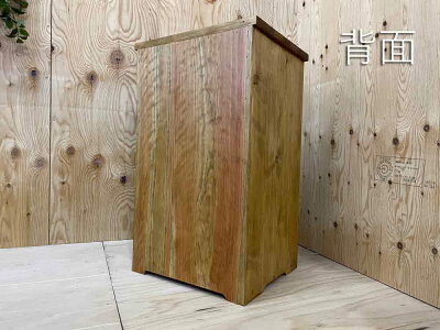 キャビネットアンティークブラウンw40d35h67cmフローラガラス扉可動棚真鍮取手チェスト木製ひのきハンドメイドオーダーメイド