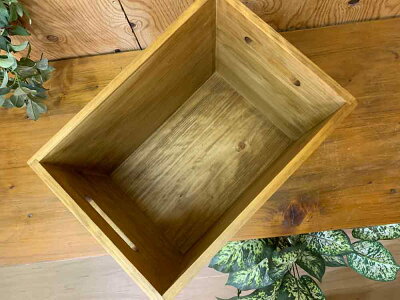 木箱アンティークブラウン35×25×28cm収納箱カントリーウッドボックス木製ひのきハンドメイドオーダーメイド