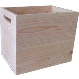 【期間限定10％OFF】カントリーボックス 収納箱 無塗装白木 33×23×27cm 木製 ひのき ハンドメイド オーダーメイド