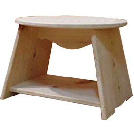 【期間限定10％OFF】テーブル 丸形 無塗装白木 48×48×36cm 棚付き 木製 ひのき ハンドメイド オーダーメイド