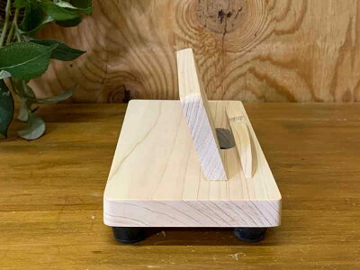 タブレットスタンド無塗装白木19.5×9×7cmタテ・ヨコ兼用スタンド木製ひのきハンドメイドオーダーメイド