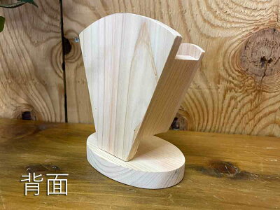 クレープスタンド無塗装白木10×7×12.5cmシングル文字あり木製ひのきハンドメイドオーダーメイド