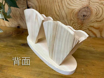 クレープスタンド無塗装白木10×7×12.5cmダブル文字あり木製ひのきハンドメイドオーダーメイド