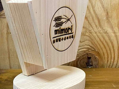 クレープスタンド無塗装白木10×7×12.5cm店舗用ロゴシングル木製ひのきハンドメイドオーダーメイド
