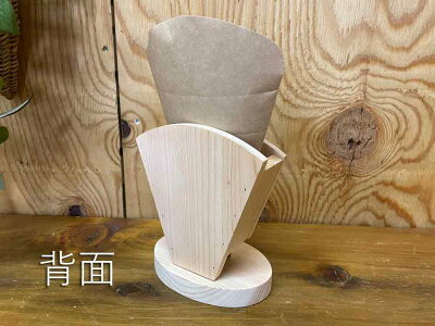 クレープスタンド無塗装白木10×7×12.5cm店舗用ロゴシングル木製ひのきハンドメイドオーダーメイド
