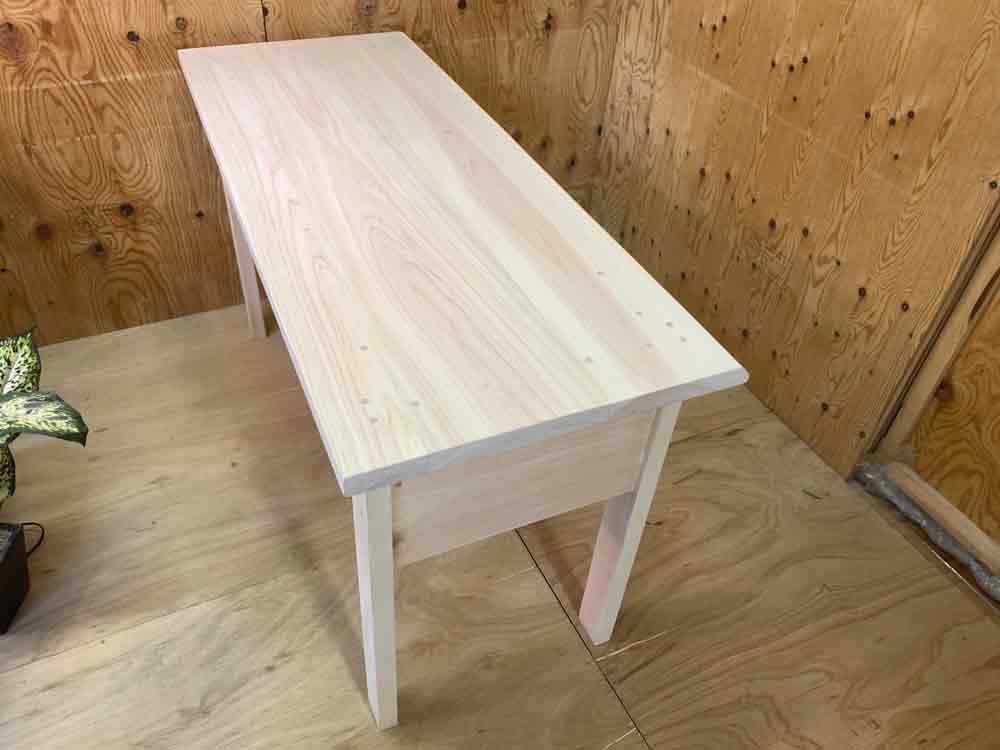 楽天市場】テーブル 無塗装白木 120×49×67cm 自然木そのまま ロング 