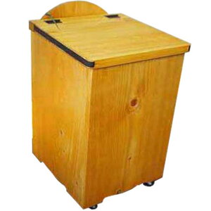 ミニダストボックス TRASH ナチュラル w23d23h41.5cm ふた・キャスター付き 木製 ひのき ハンドメイド オーダーメイド