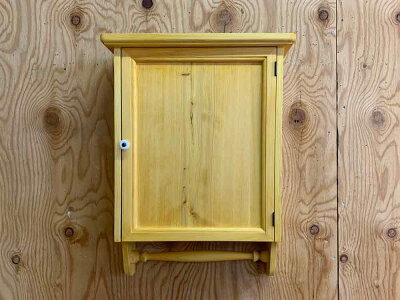 キャビネット木製扉37×14×47cmアンティークブラウンタオルハンガー壁掛け背板つき木製ひのきハンドメイドオーダーメイド