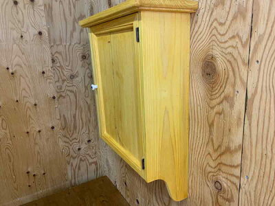 キャビネット木製扉37×14×47cmアンティークブラウンタオルハンガー壁掛け背板つき木製ひのきハンドメイドオーダーメイド