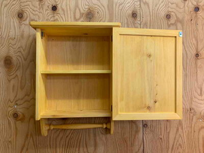 キャビネット木製扉37×14×47cmアンティークブラウンタオルハンガー壁掛け背板つき木製ひのきハンドメイドオーダーメイド