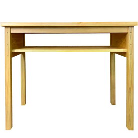 カウンターテーブル ナチュラル 95×43×83cm 下棚付き 作業台 木製 ひのき ハンドメイド オーダーメイド
