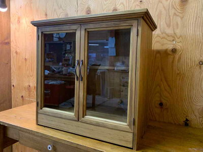 ペットのお仏壇スライド棚・可動式コの字棚つきブロンズ取手54.5x32x51.5cm木製ひのきハンドメイドオーダーメイド