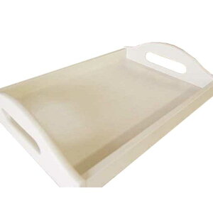 トレイ 浅型 アンティークホワイト w40d27h8cm スクエア型 ナチュラルカントリー 木製 ひのき ハンドメイド オーダーメイド