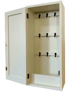 キーボックス w20d10h45 パンプキンノブ 三段 ニッチ用 木製 ひのき ハンドメイド オーダーメイド