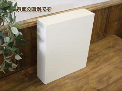 キーボックスアンティークホワイト25×7×30cmチェッカーガラスパンプキンノブニッチ用木製ひのきハンドメイドオーダーメイド