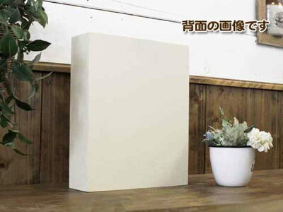 キーボックスフローラガラスアンティークホワイト25×7×30cmパンプキンノブニッチ用木製ひのきハンドメイドオーダーメイド