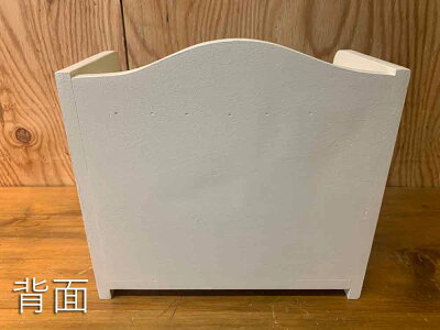 ブレッドケースチェッカーガラスアンティークホワイト25×17×22cmミニミニサイズ木製ひのきハンドメイドオーダーメイド