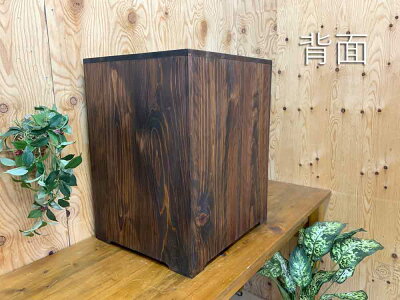 コレクションケース透明ガラス扉二段棚40×35×50cmダークブラウン置き型木製ひのきハンドメイドオーダーメイド