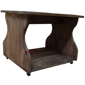 テーブル キャスターつき アンティークブラウン w57d44h44cm ミニテーブル ちゃぶ台 木製 ひのき ハンドメイド オーダーメイド
